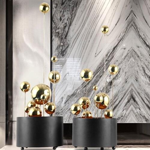 Modern simplicity home decoration accessories fashion stainless steel floor type ornaments Nordic light luxury metal round ball
