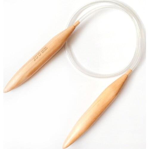 20/25mm Bamboo Fixed Circular Knitting Needles Pins Sewing Tools Crochet Length 82cm - Natural, 25mm
