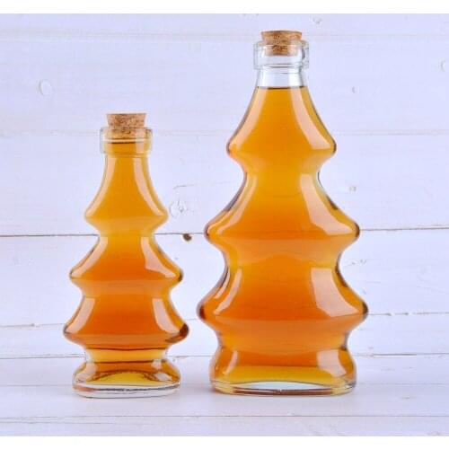 X120 Christmas Tree Glass Jar 100ML/300ML Capacity Glass Honey Jar Beverage Bottle Juice Bottle High Grade Glass Jars With Corks