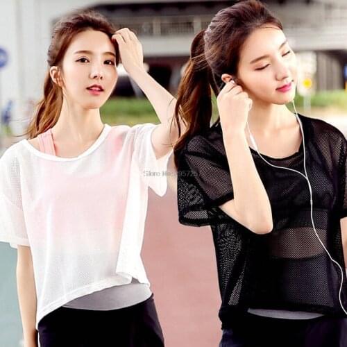 Solid color O-Neck T-Shirts 2017 Summer Sexy Women Translucent mesh Hollow out Casual Lady Fashion Short sleeve Tees Tops