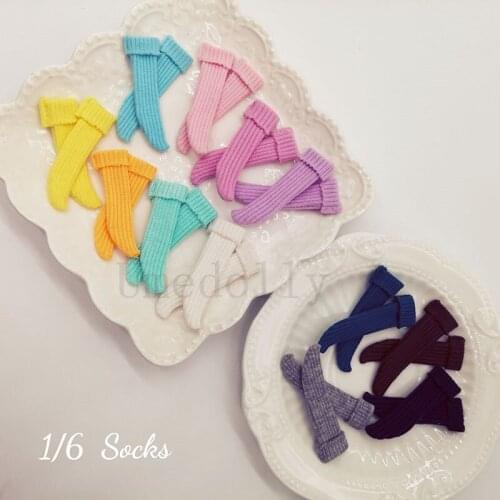 1Pair High Cute Candy Colors Blyth Doll Socks for Holala, Licca, ob24, Azone, Monster 1/6 Dolls Clothes Accessories Girls Toy