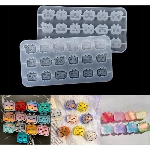 1pcs TV Silicone Mold Resin Pendant Mould DIY UV Epoxy Resin for Jewelry Making Mirror Matte Key Chain Pendant Decoration Molds