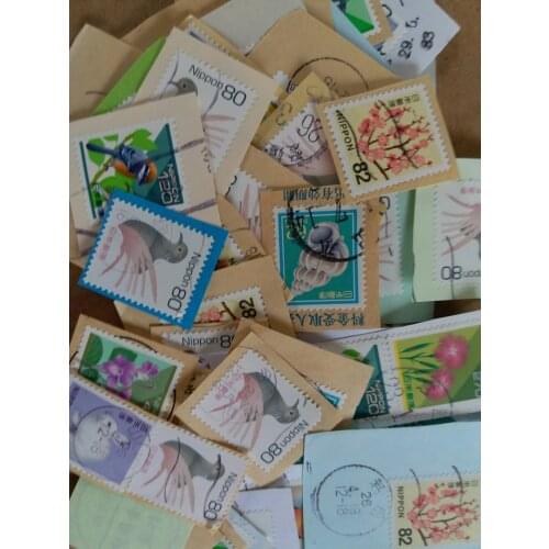 1 PCS Random Japanese Post Stamps (some repeated) with paper collection Asia post