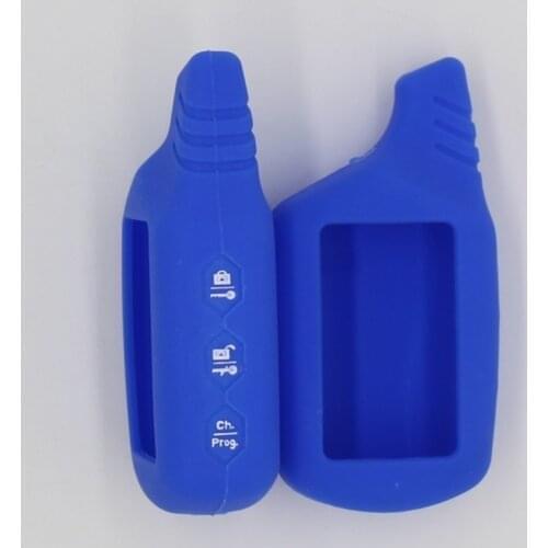 2PC Car Key Cover Silicone Case for Starline B9 B6 A91 A61 LCD KGB FX-5 Jaguar ez-one Keychain Car Remote Cover 2 Way Alarm