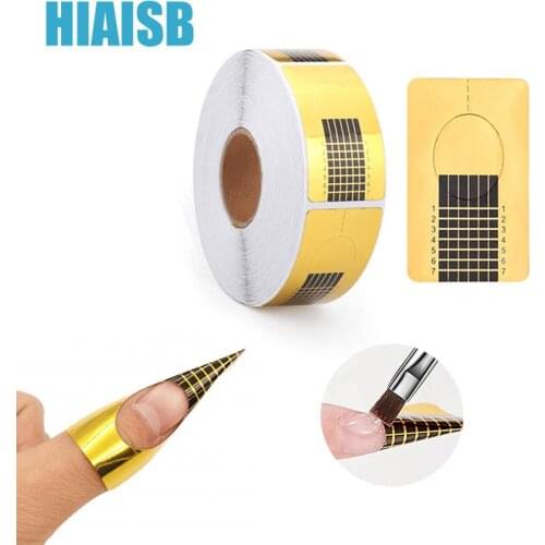 500PCS Nails Form Paper Sticker Guide Mold Acrylic Tips Poly UV Gel Extension DIY Tools With Scale French Nail Tip Guide Strip