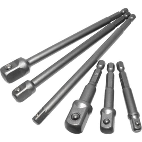 6pcs Hex Shank Wrench Drive Power Extension Drill Bit Socket Adapter Holder Tool K3KA