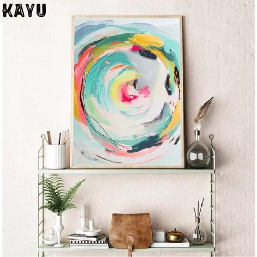 Abstract Art Prints Modern Abstract Colorful Art Poster Home Wall Art Decor Brushstroke Art Pastel Canvas Painting Decorations