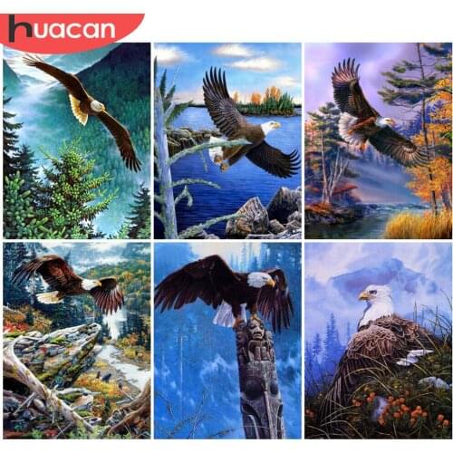 HUACAN Full Square/Round Drill 5D Diamond Painting Eagle Diamond Embroidery Animal Cross Stitch Home Decor Gift