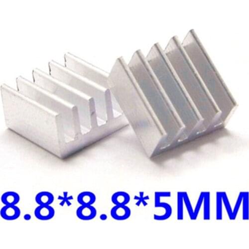 50pcs/lot 8.8*8.8*5mm Aluminum Heatsink Radiator Cooling Fin Aluminum Heat Sink