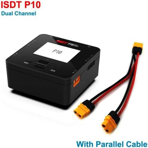 ISDT P10 250WX2 Dual Channel Battery Balance Charger For Lilon LiPo LiHV NiMH Pb RC Models With Parallel Charing Cable