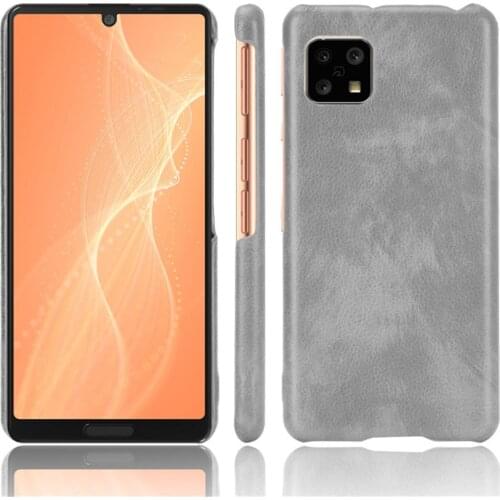 Sense4 Lite Case Slim Lightweight Funda for Sharp Aquos Sense 5G Basic Para Litchee Pattern Leather Hard PC Capa
