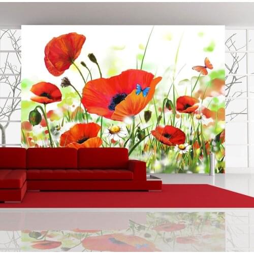 Wall mural-Country poppies - 400x270 cm