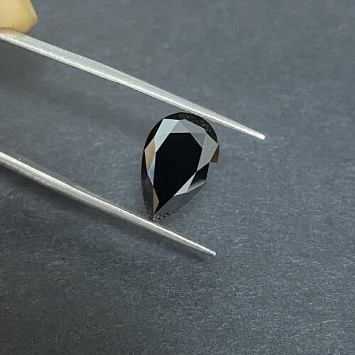 Hot Sale Pear Cut 6x8MM Black Lab Grown Moissanite GRA Certificate Loose Diamond Gemstone VVS Stones
