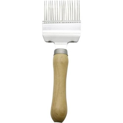 Beekeeping Tools Cut Honey Fork 18 Pin Type Needle Cutter Stainless Steel Needle with Wooden Handle for Beekeeper 1 Pc