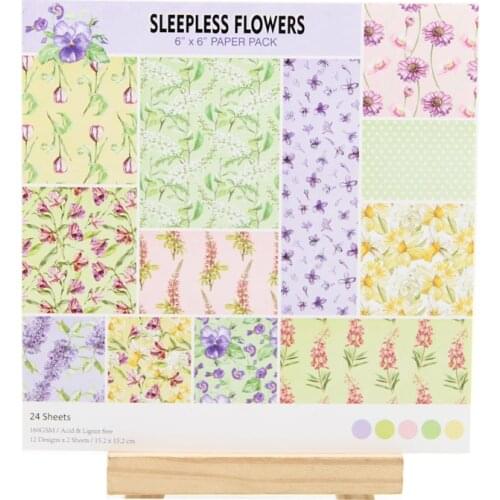 KLJUYP 12 Sheets Sleepless Flowers Scrapbooking Pads Paper Origami Art Background Paper Card Making DIY Scrapbook Paper Craft
