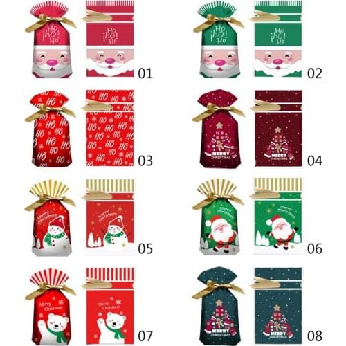 Christmas Candy Packaging Bags Dessert Pastry Biscuit Snacks Baking Birthday Wedding Party Supplies Decoration Gift Bags