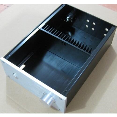 220*90*311MM DIY All Aluminum Power Amplifier Chassis Built-in Radiator Case JC229 Amplifier Shell Audiol Enclosure with Knob