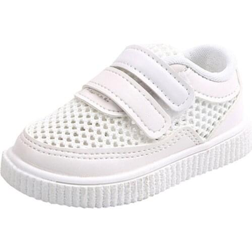 Hollow Single Mesh Kрасовки для девочек Childrens Shoes Summer New Boy Sneakers White Toddler Shoes Breathable Comfortable