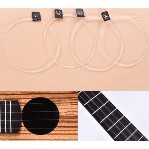 LINGTING TX-2 4pcs Ukulele Transparent Carbon Strings Set Fluorocarbon Ukelele Uke Strings for 21inch/23inch/26inch Ukulele