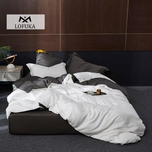 Lofuka Deep Sleep 100% Silk White Bedding Set Top Grade Beauty Duvet Cover Flat Sheet Bed Sheet Pillowcase Queen King Bed Set