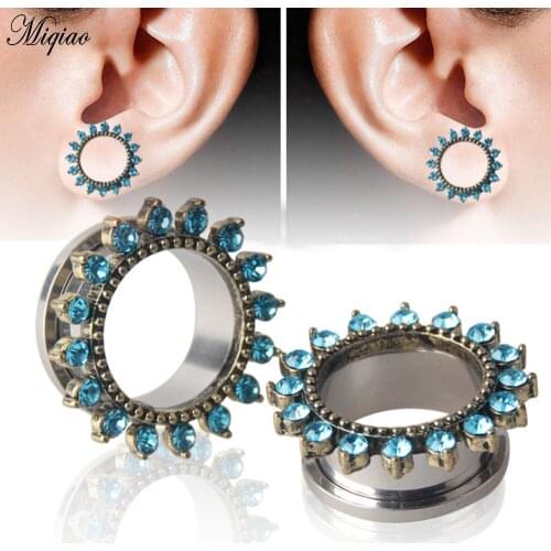 Miqiao 2pcs Fashion New Stainless Steel Pulley Ears 6mm-20mm Exquisite Piercing Jewelry