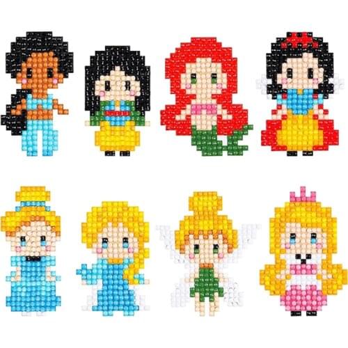 5D DIY Diamond Painting Stickers Kits for Kids, Princess Theme Stick with paintings by Number Kit Childrens DIY Art Craft