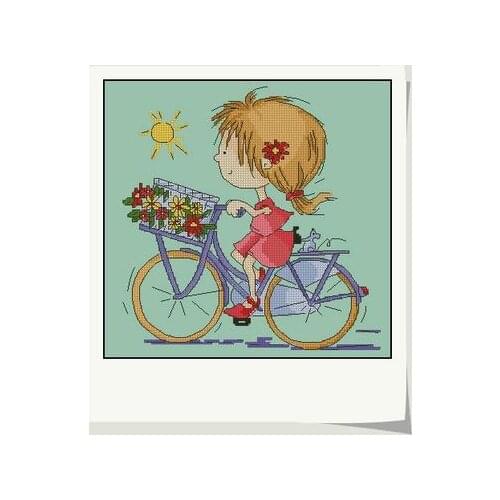 ZZ MM Counted Cross Stitch Kit Happy Mouse Handmade Needlework For Embroidery 14ct Cross Stitch Tan211