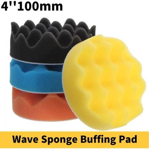 4'' 5 Pcs/Set Polishing Pads 100mm Sponge Buffing Waxing Pad Kit Tool For Car Polisher Buffer Auto Paint Care Beauty Cleaning