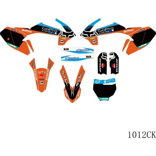 Full Graphics Decals Stickers Motorcycle Background Custom Number Name 3M Matte For KTM SX 65 SX65 2016 2017 2018 2019 2020