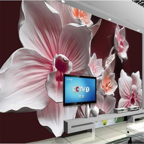 Wellyu 3D flower embossed background wall modern minimalist style custom wall mural wallpaper Papel de parede