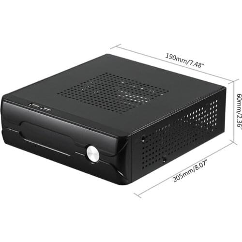 Desktop Power Supply Gaming HTPC Host Enclosure Office Home 2.0 USB Mini ITX Computer Case Practical Horizontal Chassis FH03