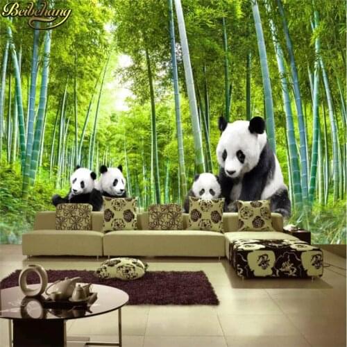 Beibehang cartoon panda window mural wall paper papel de parede 3d room wallpaper landscape stereoscopic decorative wall panels