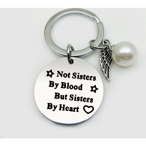 Oeinin Arrtracive Keychain For Men Not Blood By Heart Women Simple Letter Keyring Keyring Zinc Alloy Stainless Steel Brelok