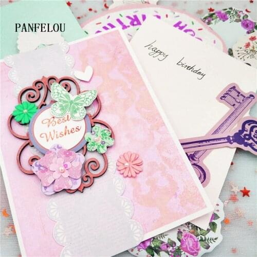 PANFELOU Flowers badge metal craft paper die cutting dies Scrapbooking/DIY Thanksgiving Day Easter Embossing mould cards