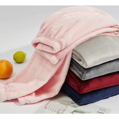 BALDAUREN Couple Pajamas Mens Fall/Winter Trousers Coral Fleece Pants Home Clothes Closing Feet Plus Velvet Flannel Sleepswear