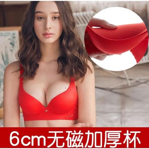 Adjusted-straps Thick Flat Bra Chest Bread Cup Seemless Non-Steel Ring Bra 6cm Small Bust Thick Solid GIRLS Underwear Bra