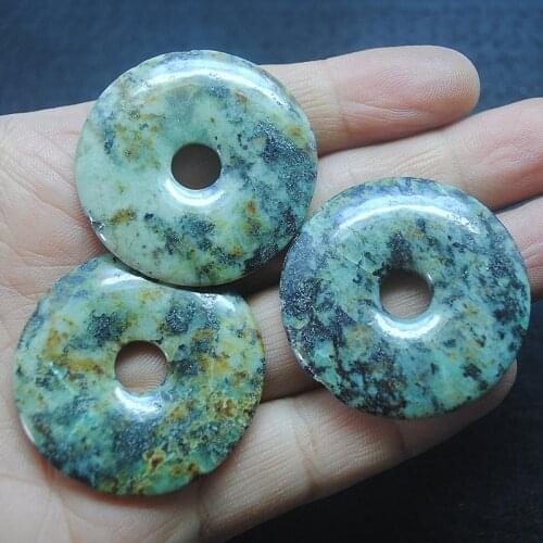1PC Mat African Turquoisee Pendants Donut Shape Round Shape Size 40MM Good For DIY Jewelry Making Accessories Top Selling Items
