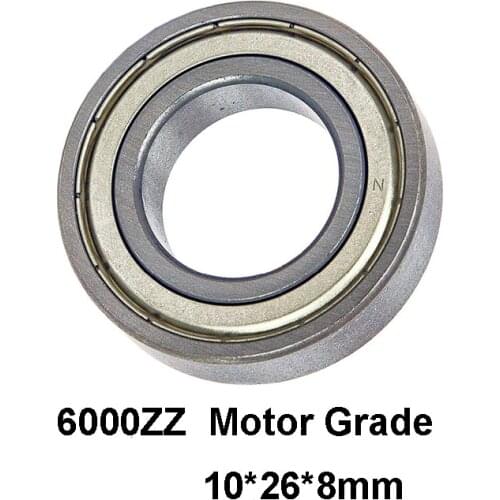 2pcs/lot 6000ZZ Deep Groove Ball Rolling Bearings Motor Grade 6000-ZZ 6000ZZ 10*26*8mm 10*26*8 52100 Chrome Steel Material