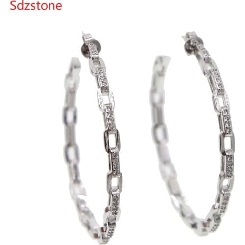 Gold Hoop Earrings Chain Hoop Gold Earrings for Women Earrings 33mm Hoop Earrings Hypoallergenic for Women