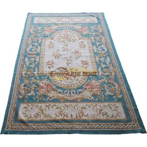 Wool aubusson rugs For Living Room Pattern Natural Square