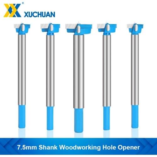 Wood Drill Bit Self Centering Hole Saw Cutter 7.5mm Shank Lengthened Woodworking Hole Opener Tungsten Carbide Woodworking Tools