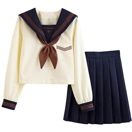 JK Uniforms Japanese Girl School Uniform Sailor Dress Anime Cosplay Outfit Pleated Skirt College Student Soft Sister Fashion