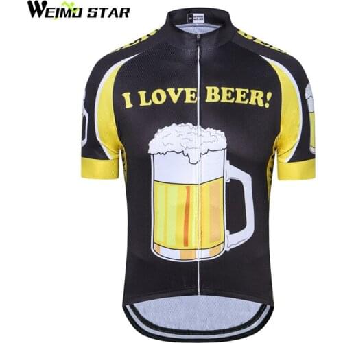 Weimostar Wholesale Cycling Jersey Short Sleeve Beer Bicycle Cycling Clothing Men Quick Dry Road mtb Bike Jersey Ropa Ciclismo