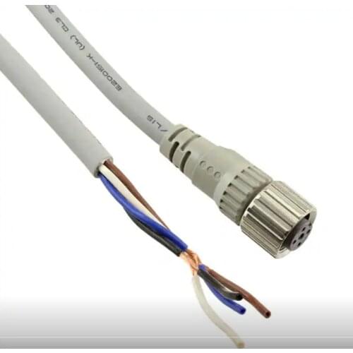 XS2F-D421-G80-F Switch connection cable XS5 Series, Straight M12 to Unterminated Cable assembly, 4 Core , 5m Cable