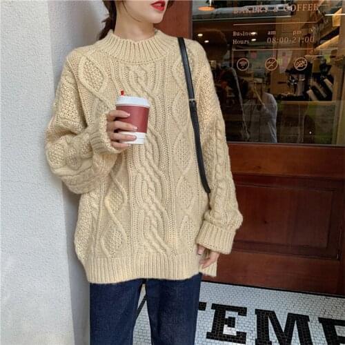 Trendy 4 Colors Women Spring O-neck Sweater Casual Female Solid Color Knitted Pullovers Loose Fit Knitwear Ladies Tops
