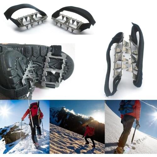 1 Pair Ice Gripper Ice Climbing Spikes Grips 10/26 Cover Camping Accessories Shoes Anti Climbing Teeth Outdoor Slip Cl C3Q2