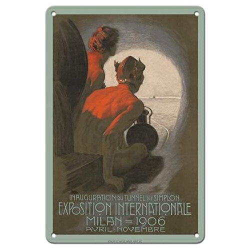 1906 Exposition International World’s Fair - Milan, Italy by Leopoldo Metlicovitz c.1906 Metal Tin Sign