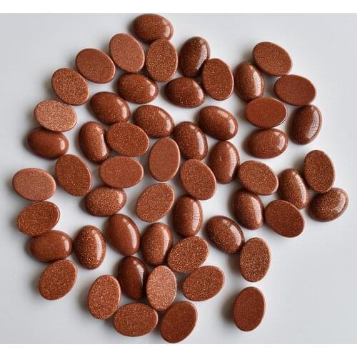 2020 Fashion high quality gold sand stone Oval CAB CABOCHON 13x18mm beads for jewelry accessories making wholesale 50pcs/lot