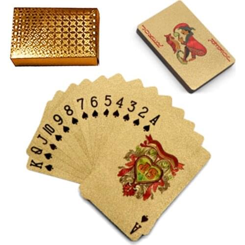 24K Gold Playing Cards Waterproof USD EUR Pattern Silver Foil Poker Card Table Game Outdoor Leisure Plastic Magic Cards 55 PCS