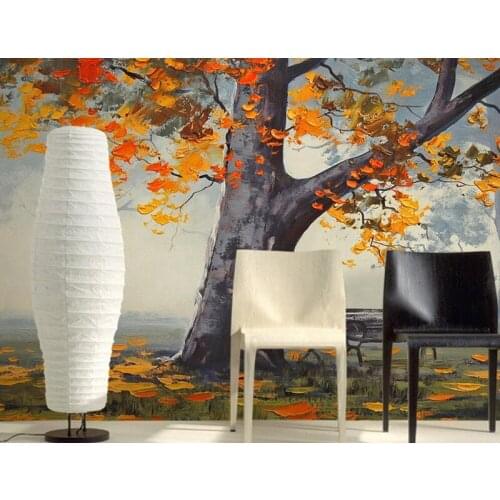 Custom 3d murals,Stereo hand-painted yellow maple papel de parede,hotel restaurant living room sofa TV wall bedroom wallpaper